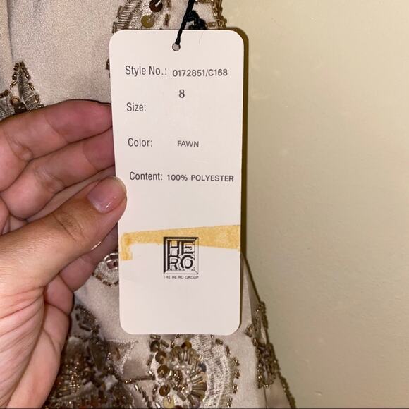 NWT VNTG BLACK TIE OLEG CASSINI formal dress sz8 - Picture 7 of 8